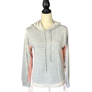 VLV’T Lightweight Heather Grey Pullover Hoodie w/Pink Stripes on Side (XS)